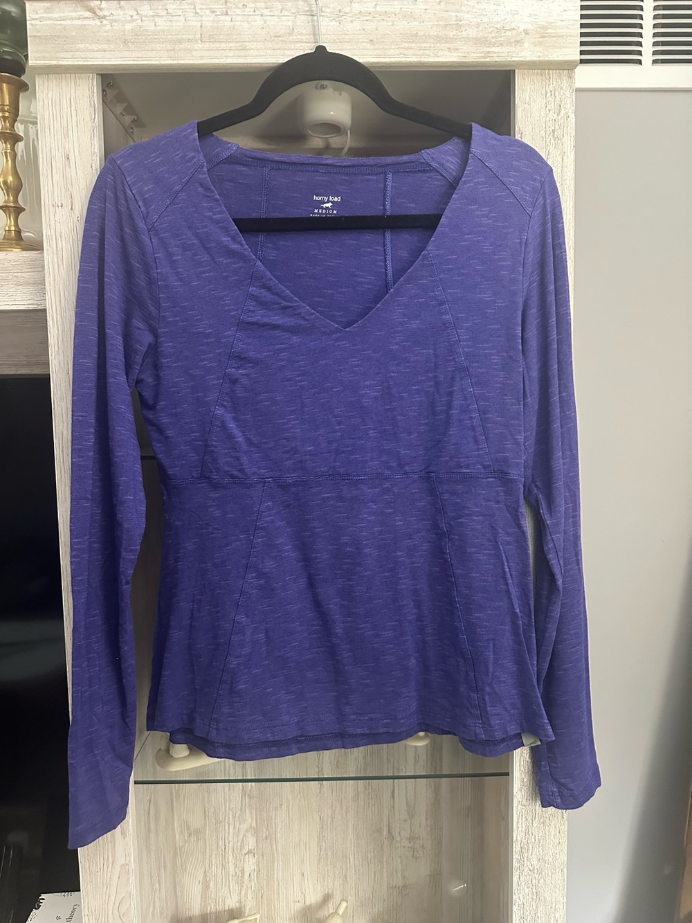 Horny Toad Purple Long Sleeve V-Neck Top